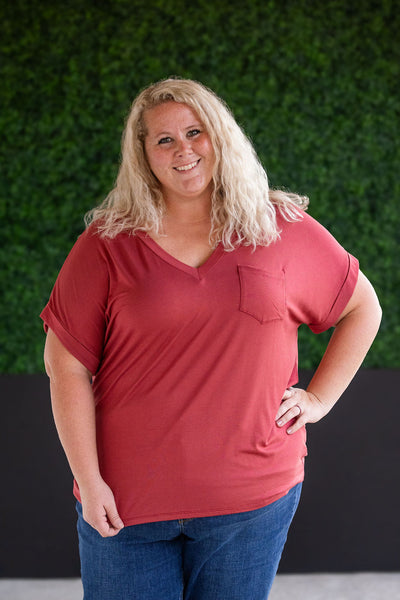 IN STOCK Sierra Pocket Top - Terra Cotta FINAL SALE