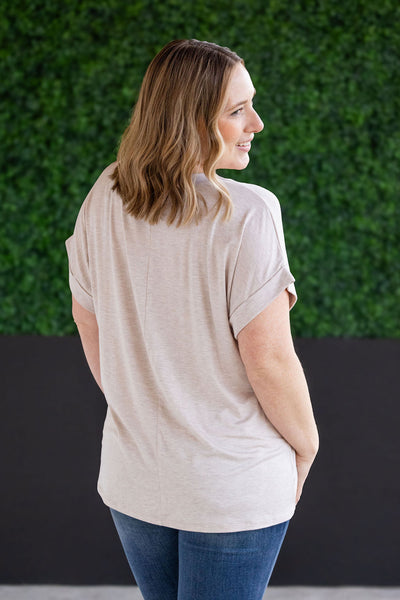 IN STOCK Sierra Pocket Top - Oatmeal FINAL SALE