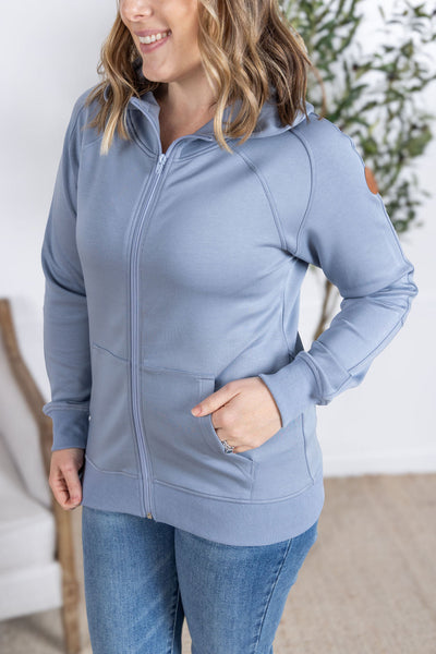 IN STOCK Scuba FullZip Hoodie - Dusty Blue