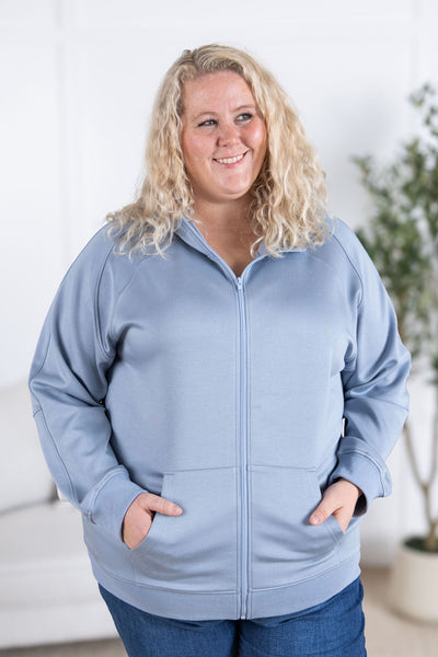 IN STOCK Scuba FullZip Hoodie - Dusty Blue