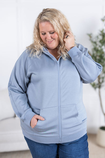 IN STOCK Scuba FullZip Hoodie - Dusty Blue