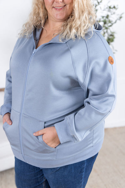 IN STOCK Scuba FullZip Hoodie - Dusty Blue