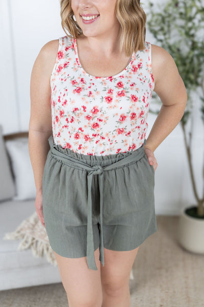 IN STOCK Libby Linen Shorts - Olive FINAL SALE