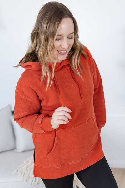 IN STOCK Vintage Wash Hoodie - Rust FINAL SALE
