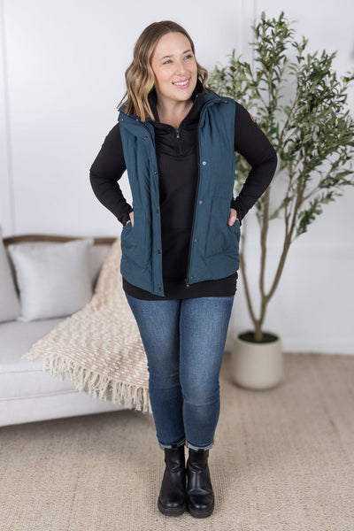 IN STOCK Remy Zip Up Vest - Teal