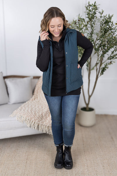 IN STOCK Remy Zip Up Vest - Teal