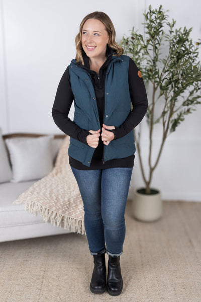 IN STOCK Remy Zip Up Vest - Teal