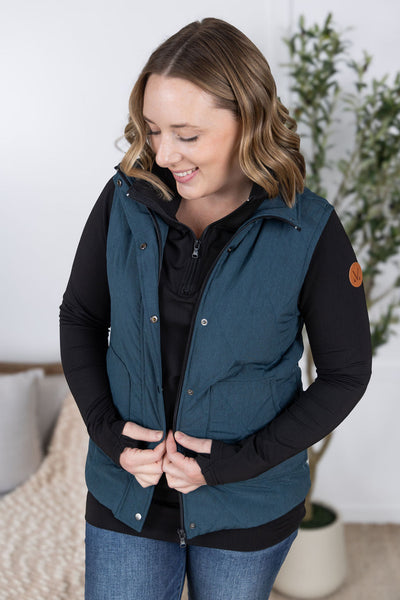 IN STOCK Remy Zip Up Vest - Teal