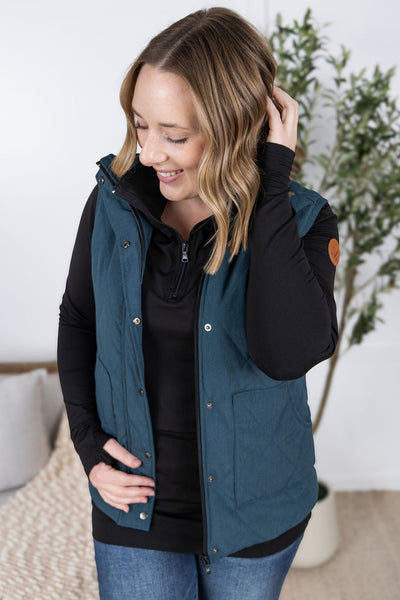IN STOCK Remy Zip Up Vest - Teal