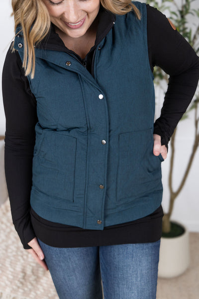 IN STOCK Remy Zip Up Vest - Teal
