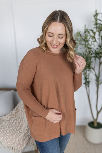 IN STOCK Naomi Pocket Sweater - Latte