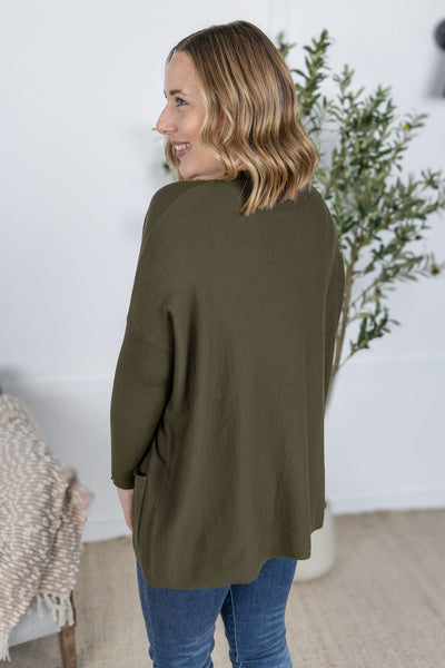 IN STOCK Naomi Pocket Sweater - Olive