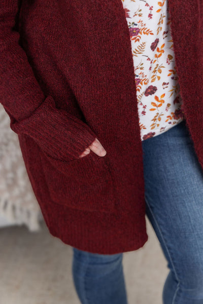 IN STOCK Madison Cozy Cardigan - Burgundy