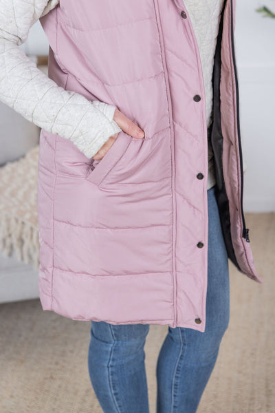 IN STOCK Harlow Long Vest - Blush FINAL SALE