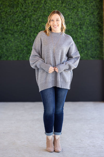 IN STOCK Aurora Cozy Sweater - Grey