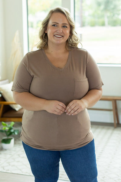 Sophie Pocket Tee - Mocha