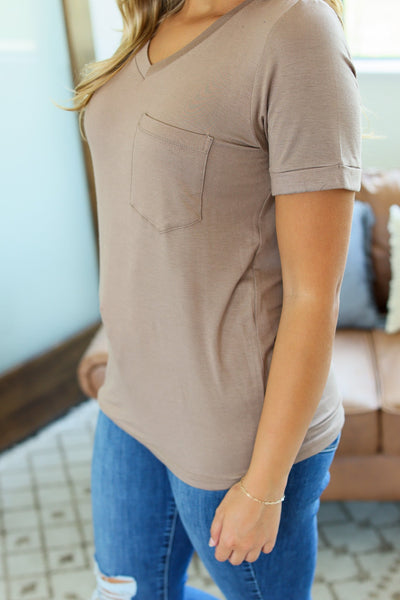 Sophie Pocket Tee - Mocha