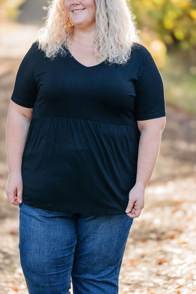 IN STOCK Sarah Ruffle Short Sleeve - Black