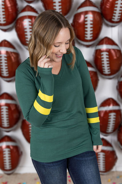 IN STOCK GameDay Larissa Long Sleeve Top - Green Bay