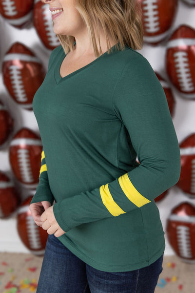 IN STOCK GameDay Larissa Long Sleeve Top - Green Bay