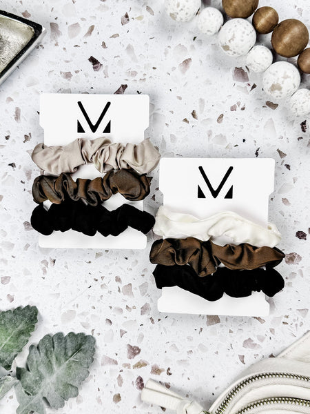 IN STOCK Satin Neutral Trio Scrunchies FINAL SALE
