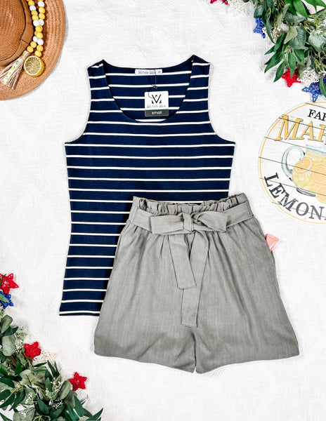 IN STOCK Libby Linen Shorts - Olive FINAL SALE