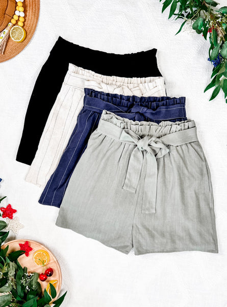 IN STOCK Libby Linen Shorts - Olive FINAL SALE