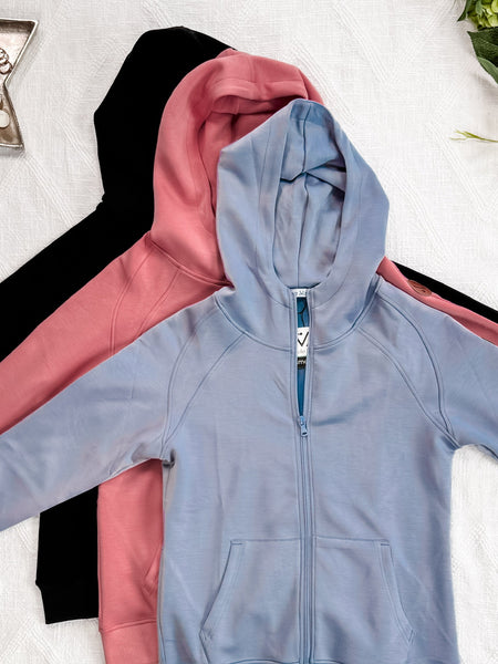 IN STOCK Scuba FullZip Hoodie - Dusty Blue