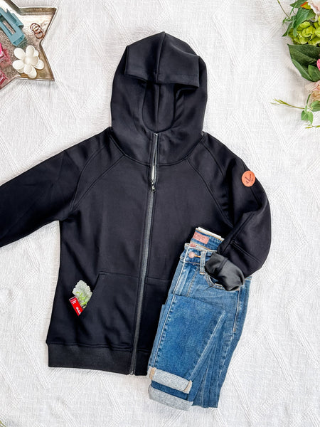 IN STOCK Scuba FullZip Hoodie - Black