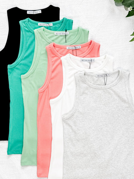 IN STOCK Tara Ribbed Tank - Lime FINAL SALE