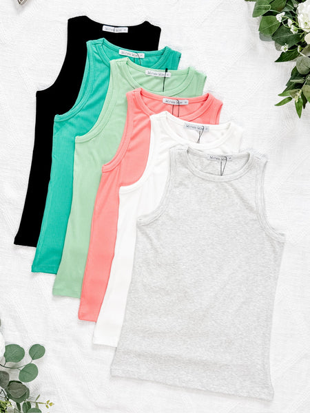IN STOCK Tara Ribbed Tank - Coral FINAL SAE