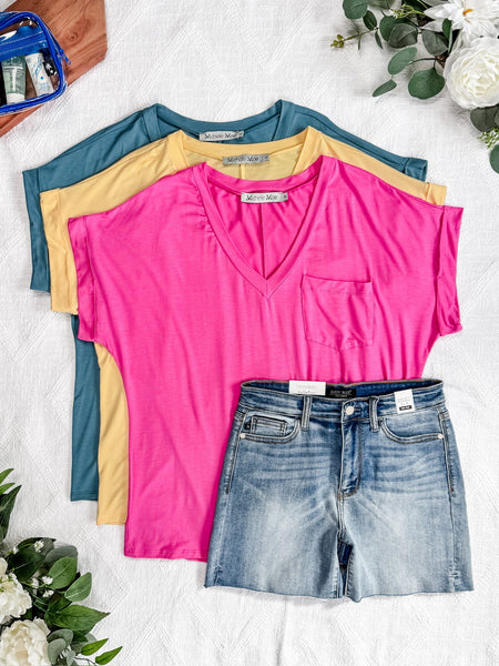 IN STOCK Sierra Pocket Top - Light Teal FINAL SALE