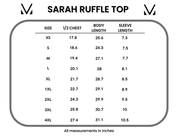 IN STOCK Sarah Ruffle Short Sleeve - Ivory FINAL SALE