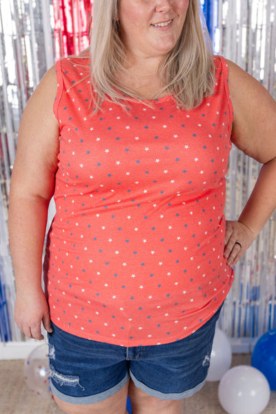 IN STOCK Ava Tank - Red Freedom Stars FINAL SALE