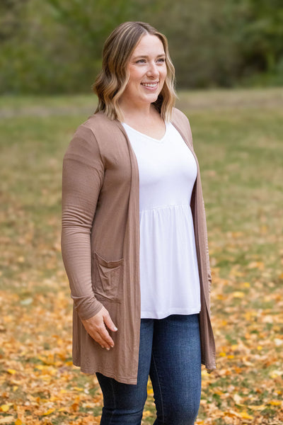 IN STOCK Classic Cardigan - Mocha FINAL SALE