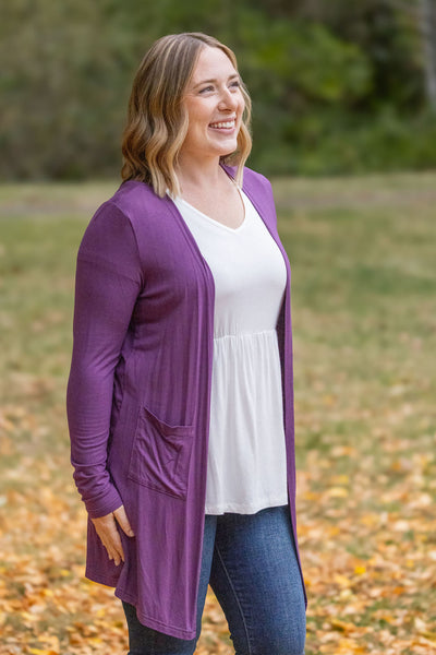 IN STOCK Classic Cardigan - Purple FINAL SALE