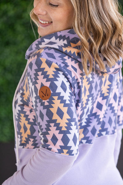 IN STOCK Hailey Pullover Hoodie - Lavender and Dark Geometric MM EXCLUSIVE