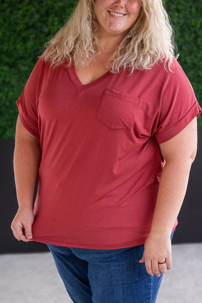 IN STOCK Sierra Pocket Top - Terra Cotta FINAL SALE