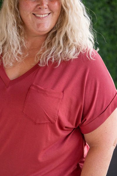 IN STOCK Sierra Pocket Top - Terra Cotta FINAL SALE