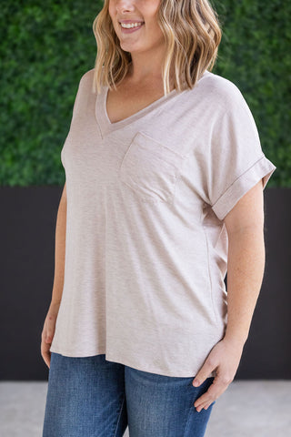 IN STOCK Sierra Pocket Top - Oatmeal FINAL SALE
