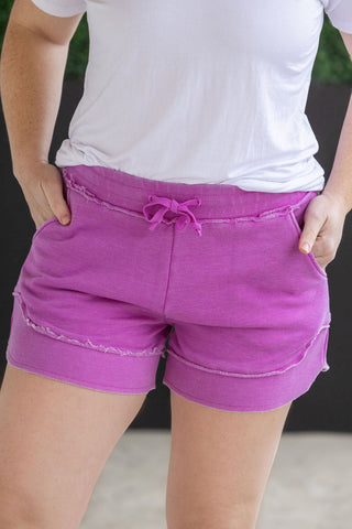 IN STOCK French Terry Stevie Shorts - Vivid Orchid FINAL SALE