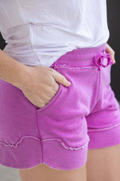 IN STOCK French Terry Stevie Shorts - Vivid Orchid FINAL SALE