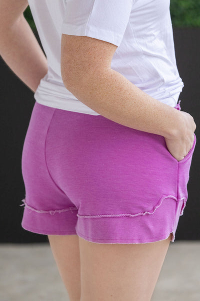 IN STOCK French Terry Stevie Shorts - Vivid Orchid FINAL SALE