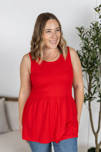 IN STOCK Renee Ruffle Tank - Red