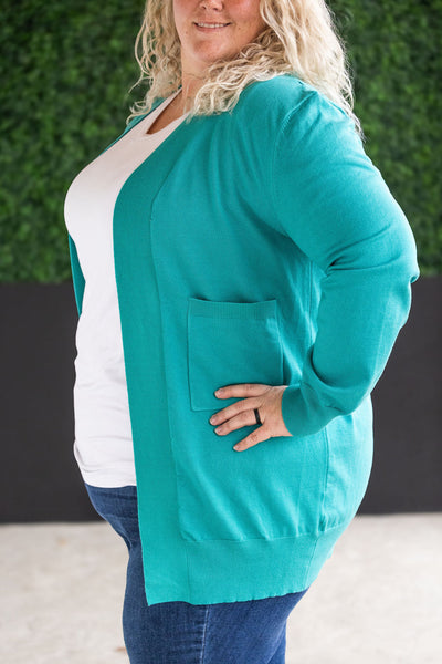 IN STOCK High Pocket Cardigan - Teal FINAL SALE