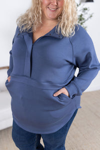 IN STOCK Mia Scuba Halfzip - Slate Blue