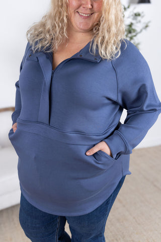 IN STOCK Mia Scuba Halfzip - Slate Blue