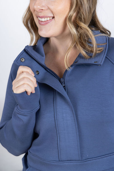 IN STOCK Mia Scuba Halfzip - Slate Blue