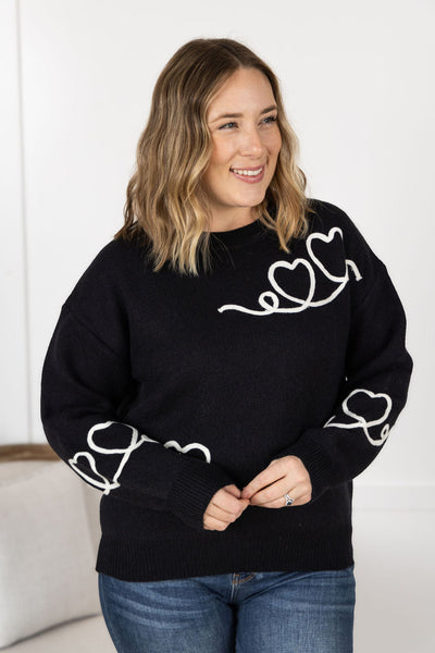 IN STOCK Black Hearts Sweater FINAL SALE