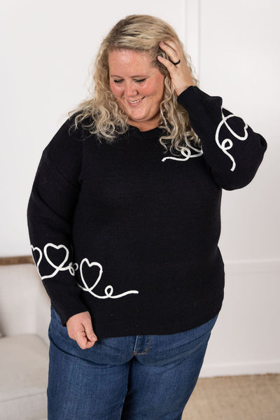 IN STOCK Black Hearts Sweater FINAL SALE